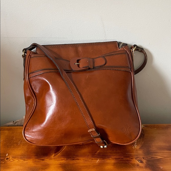 Patricia Nash Handbags - Patricia Nash Leather Saddle Crossbody Bag with Buckle Detail in Cognac